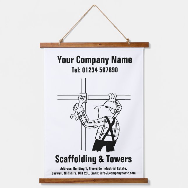 Scaffolding Cartoon Design Hanging Tapestry (Front)