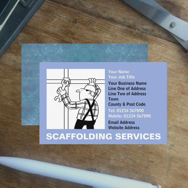 Scaffolding Services Cartoon Business Card (Creator Uploaded)