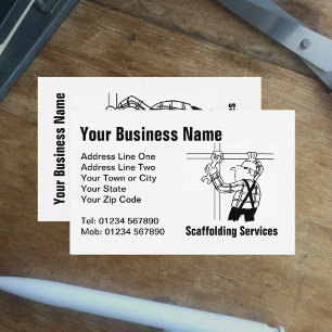 Scaffolding Services Cartoon Business Card