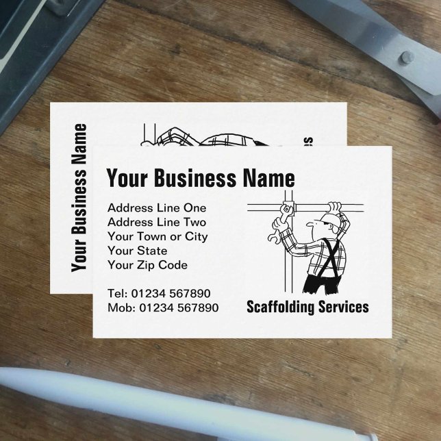 Scaffolding Services Cartoon Business Card (Creator Uploaded)