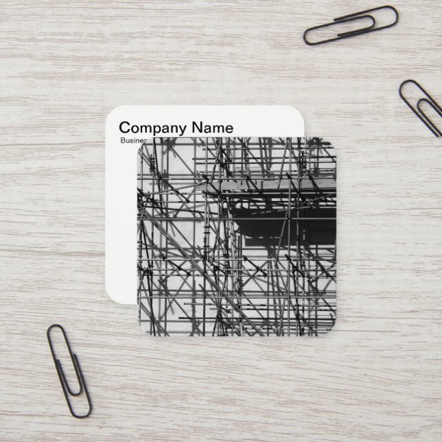 Scaffolding Square Business Card (Front/Back In Situ)