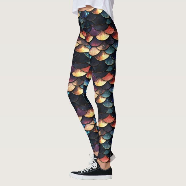 Scale Glitter Pattern Leggings (Left)