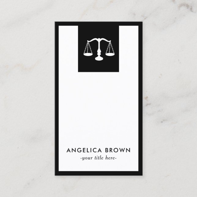 Scale of Justice Logo Business Card (Front)