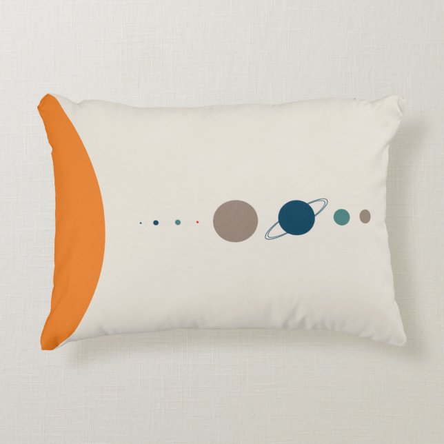 Scale of the Solar System Space Exploration Decorative Cushion (Front)