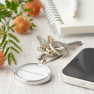Scaleable Silence Minimalist Typographic Keychain