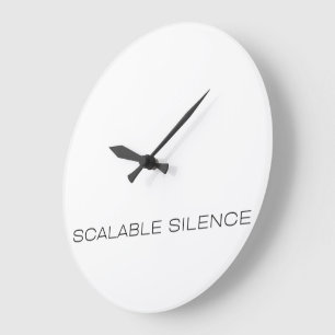Scaleable Silence Minimalist Typography Wall Clock