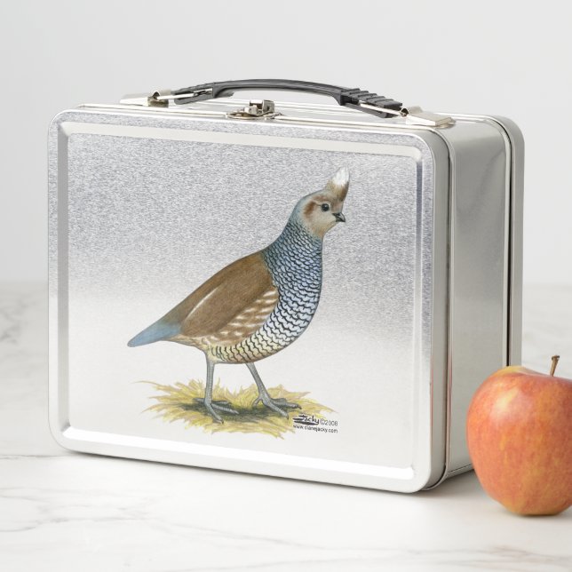 Scaled Quail Metal Lunch Box (In Situ)