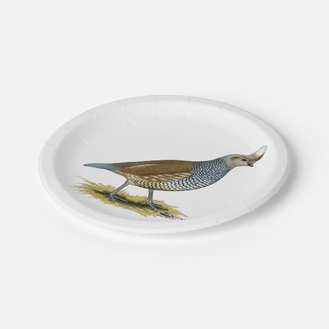 Scaled Quail Paper Plate (Angled)