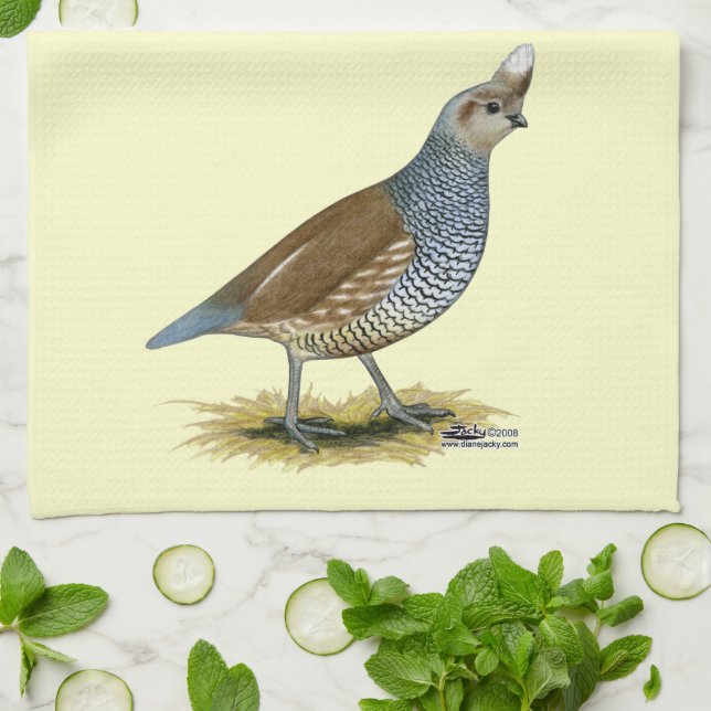 Scaled Quail Tea Towel (Folded)
