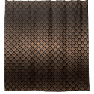 SCALES2 BLACK MARBLE & BRONZE METAL (R) SHOWER CURTAIN