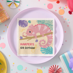 Scales and Tails Girl's Reptile Birthday  Napkin