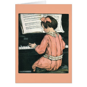Scales by Jessie Willcox Smith, Piano Music Card