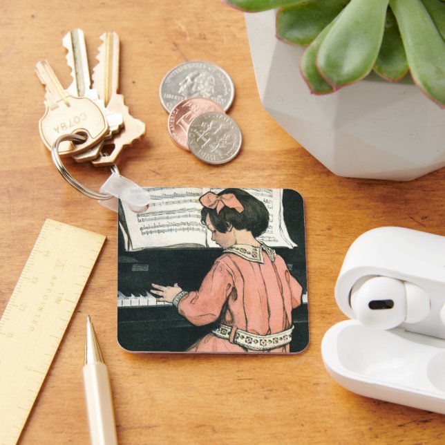 Scales by Jessie Willcox Smith, Piano Music Girl Key Ring (Desk)