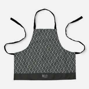 Scales Grey White Minimal Pattern Apron