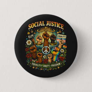 Scales of Justice 6 Cm Round Badge