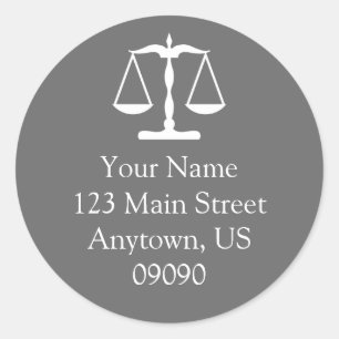 Scales Of Justice Address Label (Grey)
