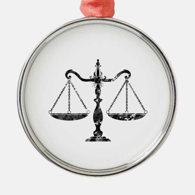 Scales of Justice Art Metal Ornament (Front)
