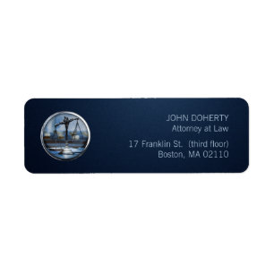 Scales of Justice Blue Law Label Return Address Label