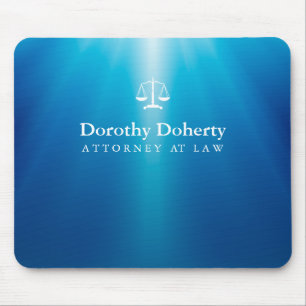Scales of Justice   Blue Rays Background Mouse Pad