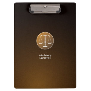 Scales of Justice Brown Clipboard