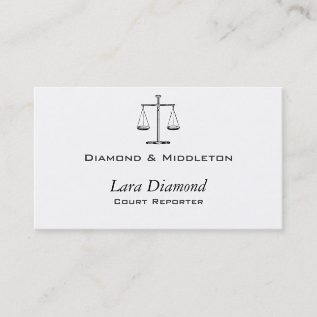 Scales of Justice Business Card (Front)