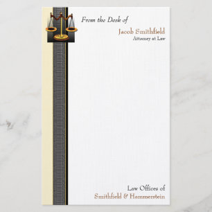 Scales of Justice Business Elegance Attorney Stationery