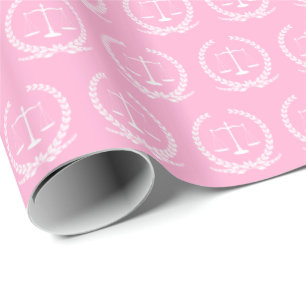 Scales of Justice Carnation Pink Wrapping Paper