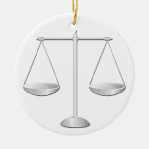 Scales of Justice Ceramic Tree Decoration