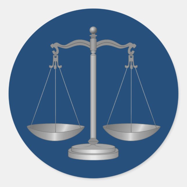 Scales of Justice Classic Round Sticker (Front)