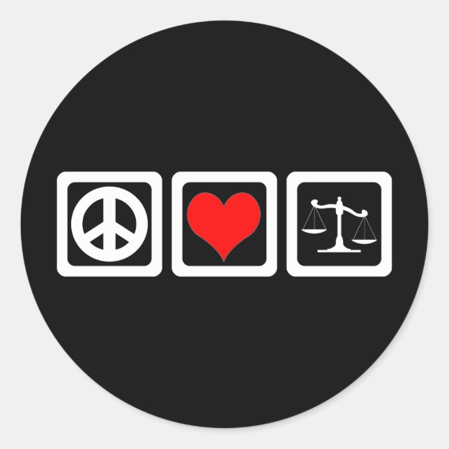 Scales of justice classic round sticker (Front)