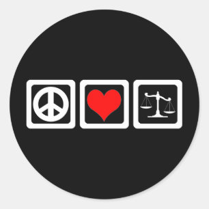 Scales of justice classic round sticker