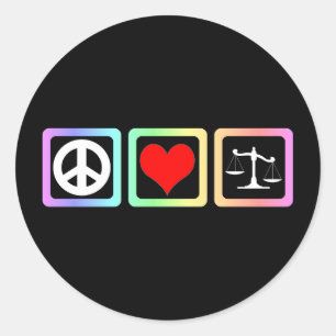 Scales of justice classic round sticker