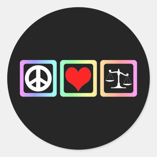 Scales of justice classic round sticker (Front)