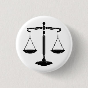 Scales of Justice   Classy 3 Cm Round Badge