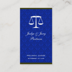 Scales of Justice Damask Colour Bar Business Card