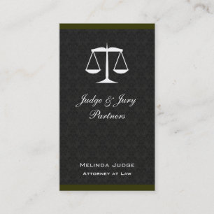 Scales of Justice Damask Colour Bar Business Card