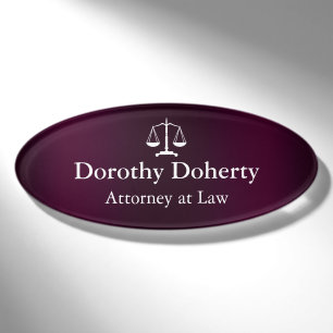 Scales of Justice Gold Graphic Tone Background Name Tag
