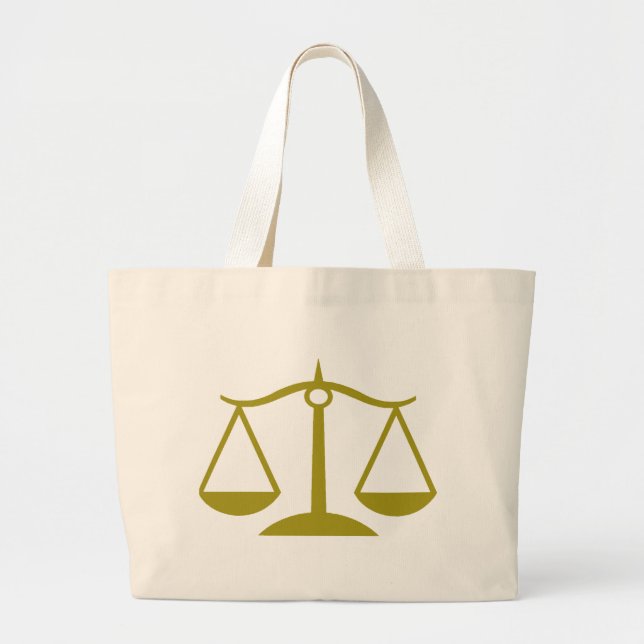 Scales of Justice - Gold Large Tote Bag (Front)
