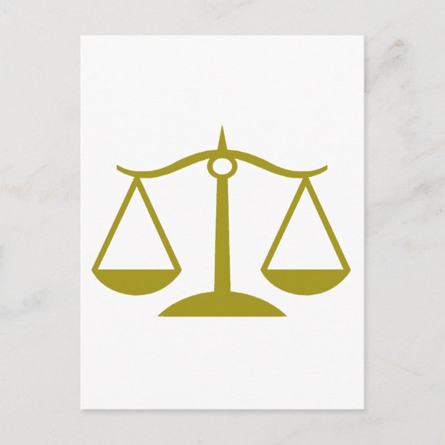 Scales of Justice - Gold Postcard (Front)