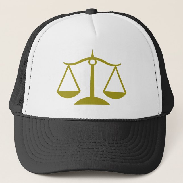 Scales of Justice - Gold Trucker Hat (Front)