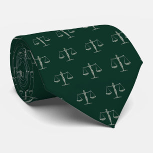 Scales Of Justice in Green Tie