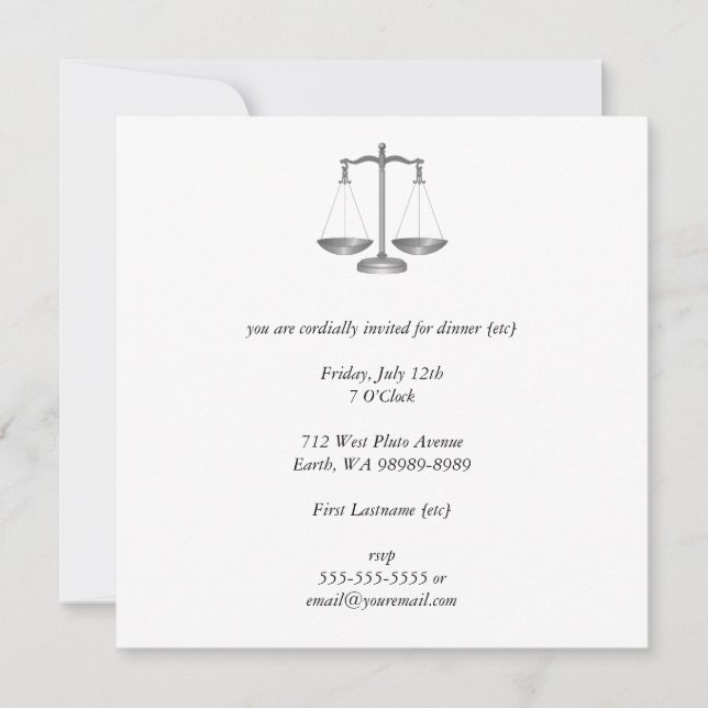 Scales of Justice Invitation (Front)