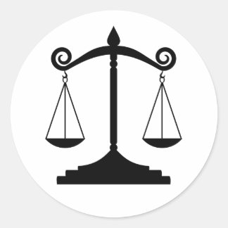 Scales of Justice (Law) Classic Round Sticker