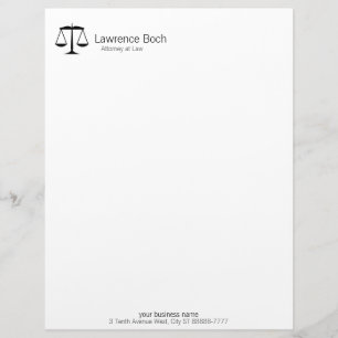 Scales of Justice (Law) Customised Letterhead