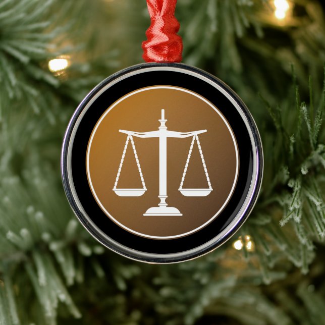 Scales of Justice | Law Gifts Metal Ornament (Tree)