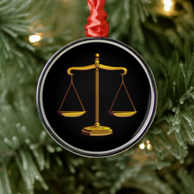 Scales of Justice | Law Gifts Metal Ornament (Tree)