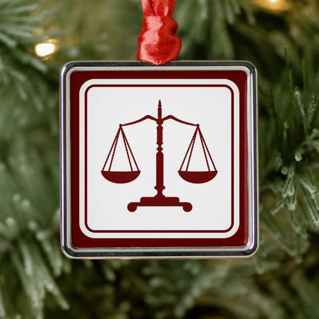 Scales of Justice | Law Gifts Metal Ornament (Tree)