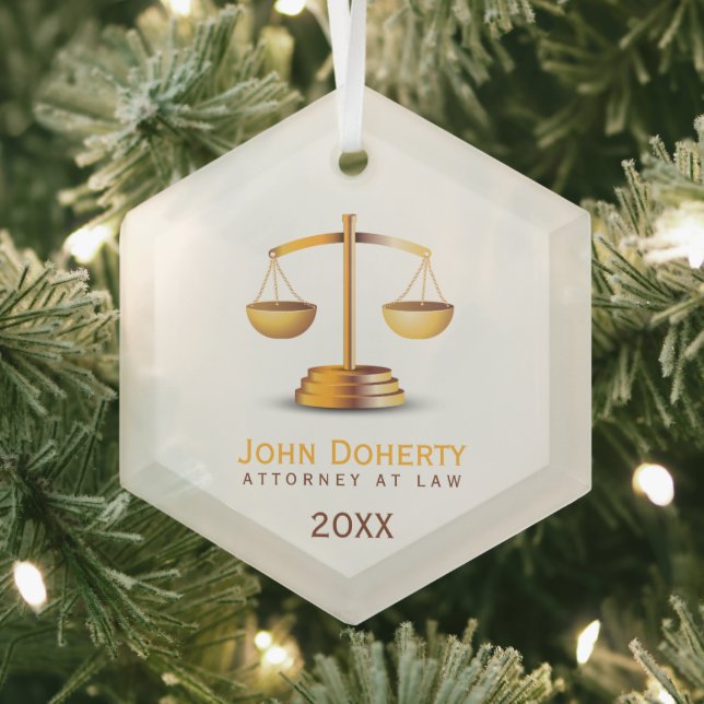 Scales of Justice | Law Glass Tree Decoration (Insitu)