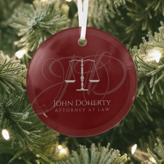 Scales of Justice | Law Glass Tree Decoration (Insitu)