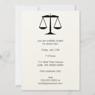 Scales of Justice (Law) Invitation